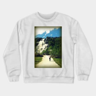 Visit to Tvindefossen Falls Crewneck Sweatshirt